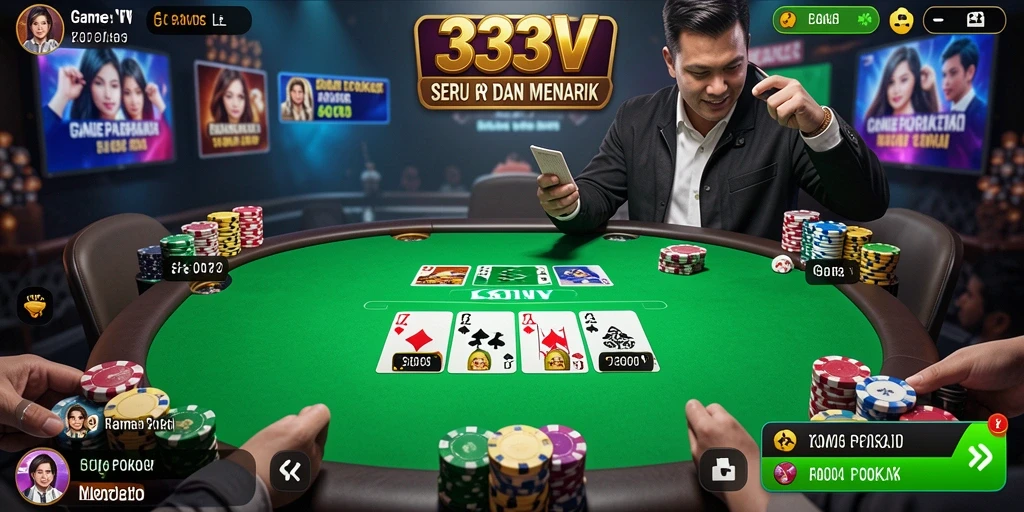 Tampilan gameplay poker yang mendebarkan di 333V.