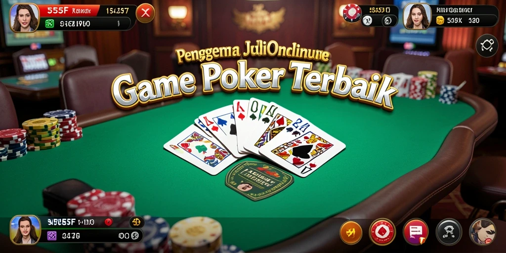Tampilan antarmuka aplikasi poker 555F dengan gameplay menarik.