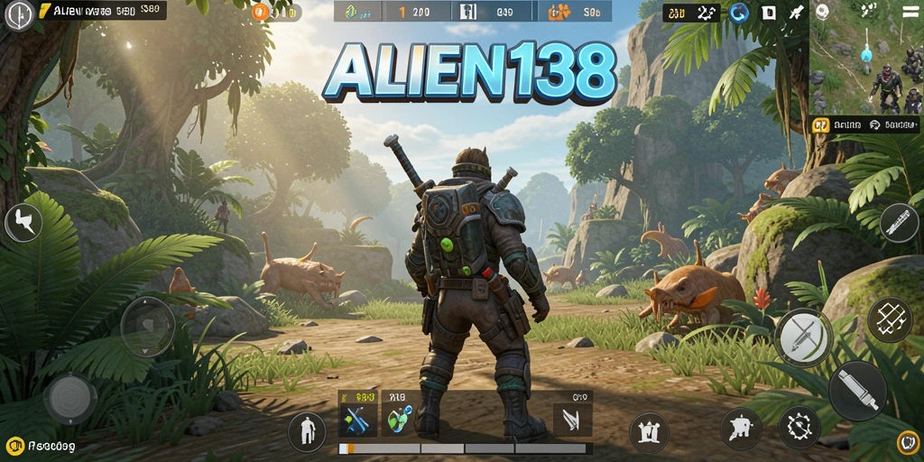 Screenshot menampilkan aksi intens di dunia terbuka ALIEN138.