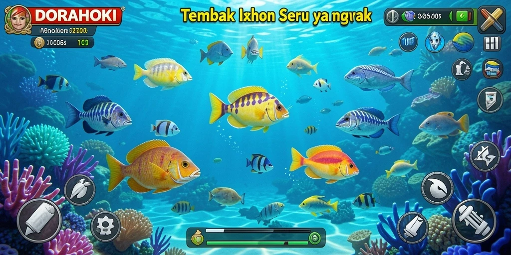 Gameplay menembak ikan yang seru dan adiktif.