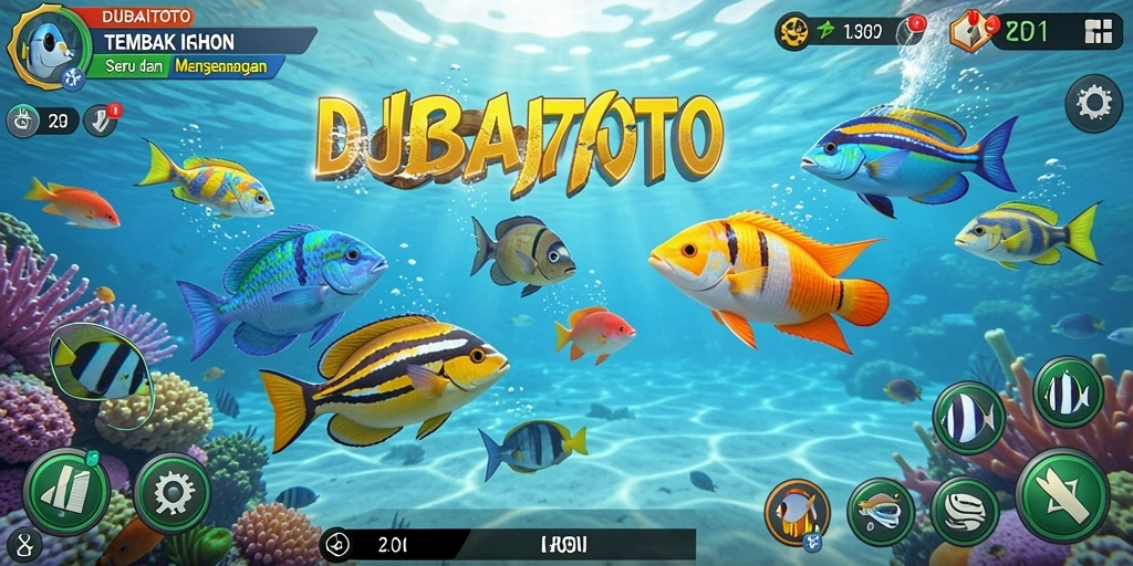 Tampilan gameplay menegangkan di DUBAITOTO saat menangkap ikan.