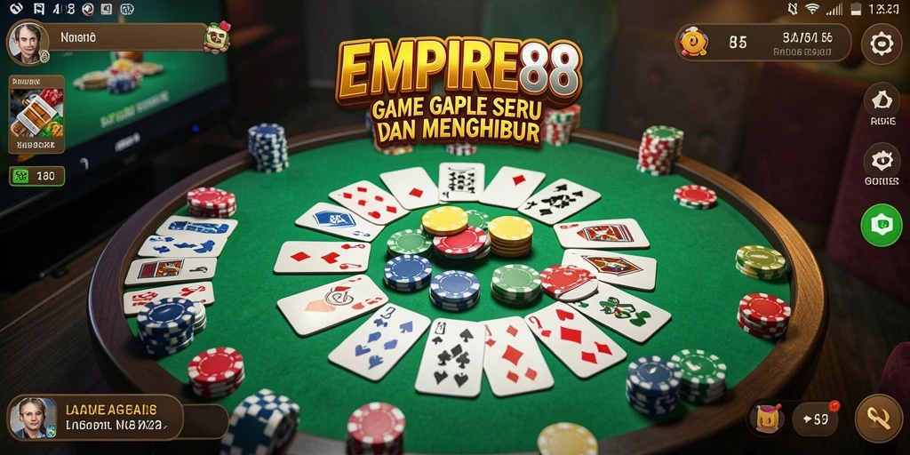 Tampilan seru gameplay Gaple di EMPIRE88.
