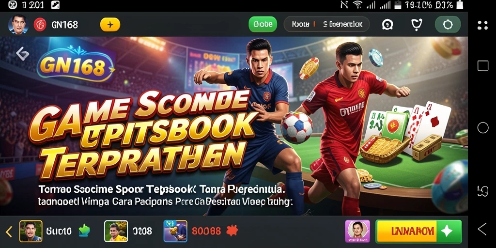 Tampilan utama GN168 menampilkan antarmuka sportsbook yang menarik dan interaktif.