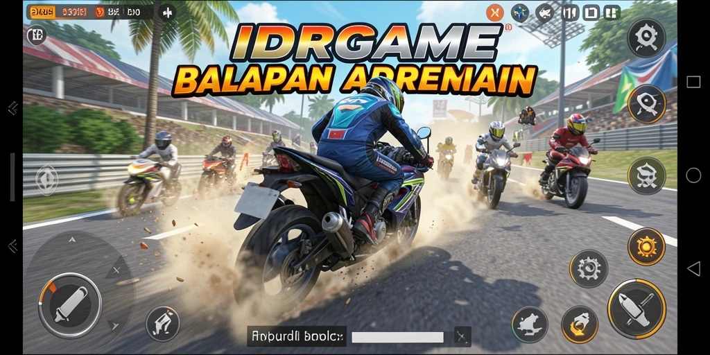 Tampilan gameplay seru balapan motor di IDRGAME.