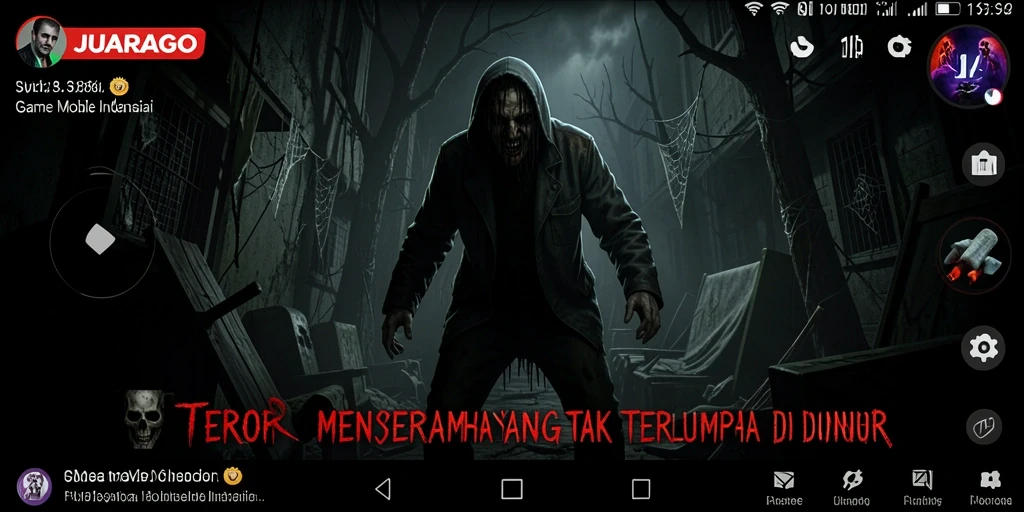 Tampilan gameplay JUARAGO yang menakutkan dan mendebarkan.
