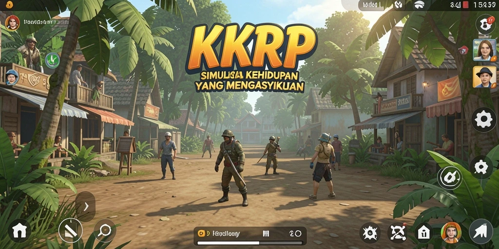 Tangkapan layar KKRP menampilkan karakter dalam momen kehidupan sehari-hari yang menarik.
