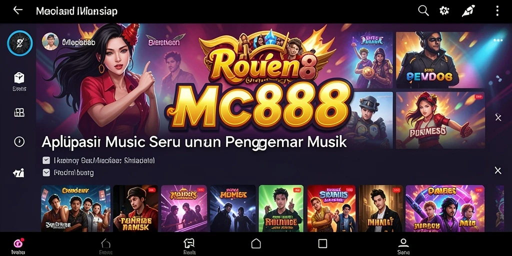 Tampilan gameplay interaktif dari aplikasi musik MC888 yang menarik.