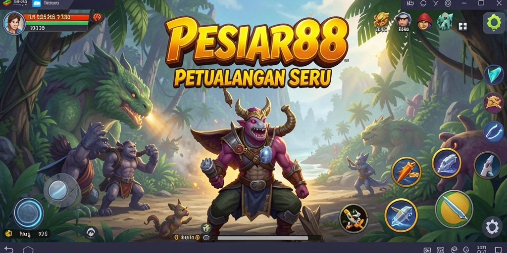 Tangkapan layar utama PESIAR88 menampilkan suasana petualangan mendebarkan.
