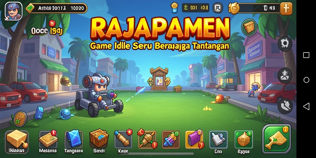 Tampilan interaksi karakter dalam gameplay Idle RAJAPAMEN yang menarik.